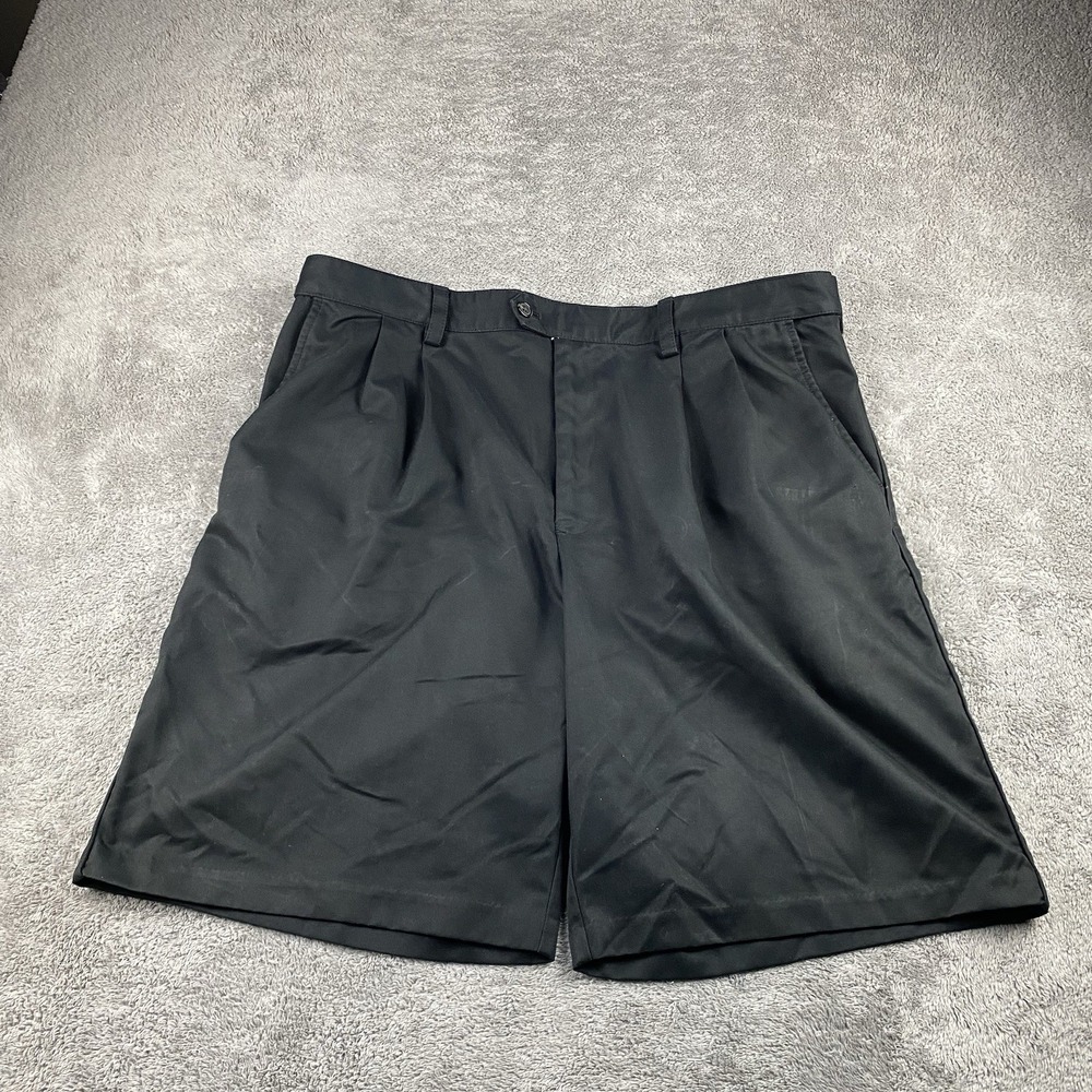 IZOD Golf Classix Shorts Mens 38 Black‎ Performance Flat Front